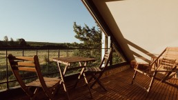 prachtig uitzicht over de natuur op het privé balkon terras